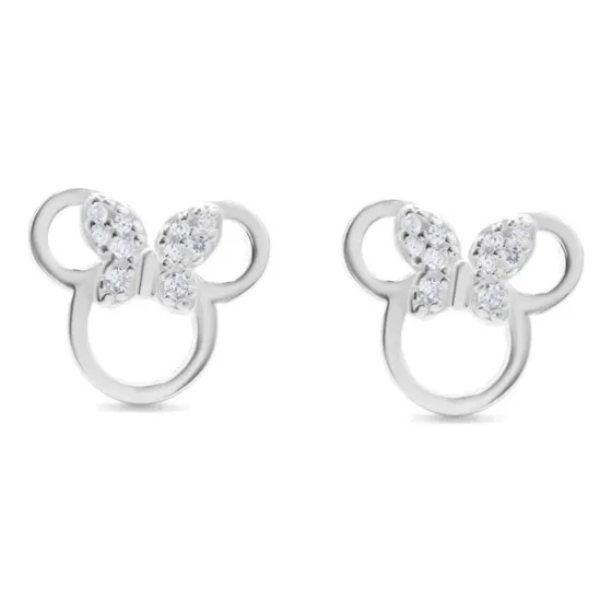 Aros De Plata 925 Minnie Mouse Con Circones