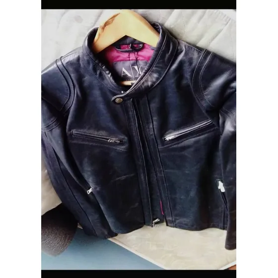 Chaqueta Hombre Armani Exchange Cuero Italiano Genuino Motor