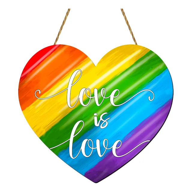 Letrero Colgante Madera Texto Ingl «gay Pride Love Is Love»