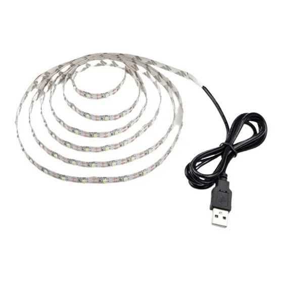 Fita Led Usb Branco Frio 2 Metro 5volts - Tv - Pc - Monitor