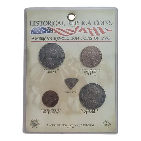 Juego  5 Replicas De Monedas Historicas Revol. America  1776