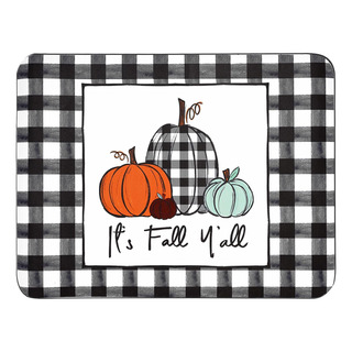 Anydesign Fall Dish Drying Mat Plaid Pumpkin Rubber Backed Anydesign Fall Dish Drying Mat Plaid Pumpkin Rubber Backed