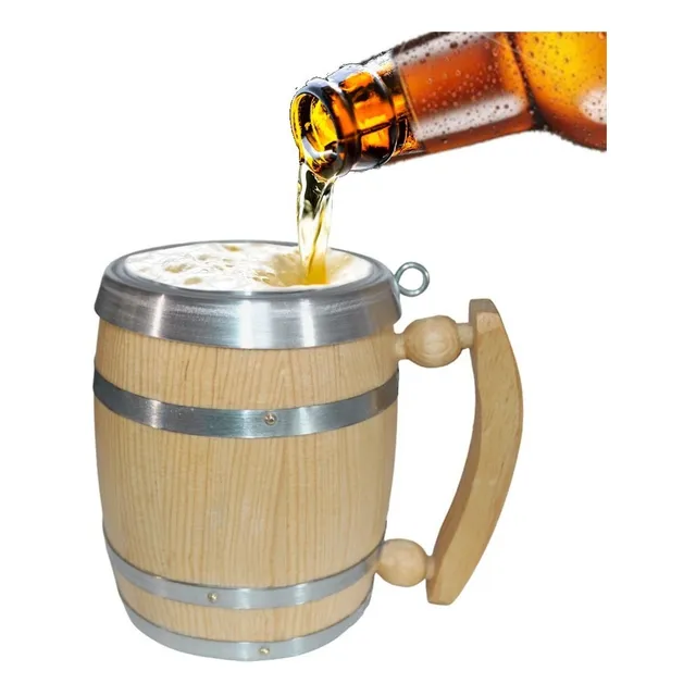 Tarro Cervecero Vaso Aluminio Extraíble Vikingo Barril 500ml