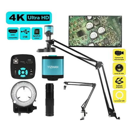 Microscopio Digital 4K YiZhan con Cámara de 48MP, Zoom 1-150X y Pantalla HDMI