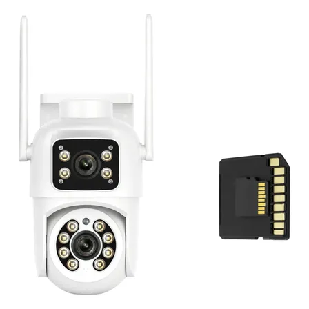 Câmera Segurança Externa Lente Dupla Wifi Ip66 + Sd 16gb