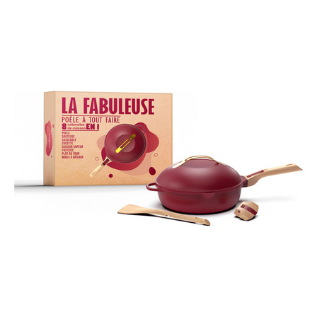 Cacerola Olla Antiadherente Cookut La Fabulosa 8 En 1 Bordo Color Rojo Cacerola Olla Antiadherente Cookut La Fabulosa 8 En 1 Bordo Color Rojo
