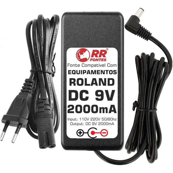 Fonte Dc 9v 2a Para Piano, Teclado, Pedal Roland Sp-404