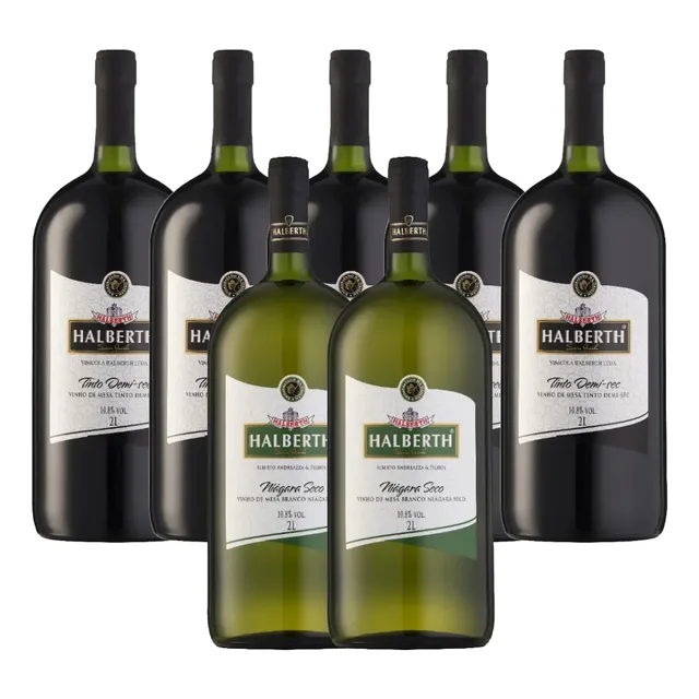 Kit 7 Unidades Halberth 2l - 5 Tinto Demi 2 Branco Seco