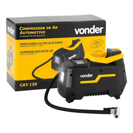 Compressor Ar Automotivo Portátil Cav150 Vonder Cor Preto 127/220v