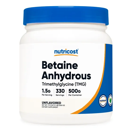 Suplemento Nutricost Betaína Trimetilglicina Anhidra 500 G