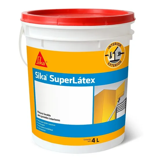 Pintura Lavable Antihongos Sika Super Latex 4lts.
