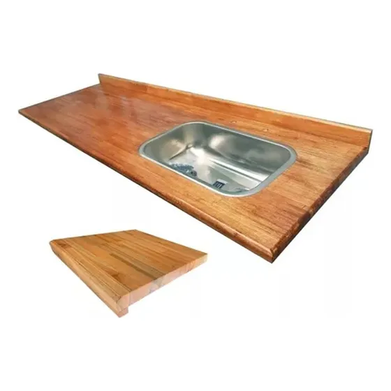 Mesada 160 Madera Eucalipto Bacha Simple Johnson Tabla Tope