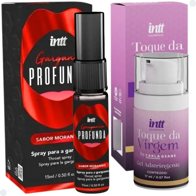 Kit Garganta Profunda Morango Toque Virgem Adstringente Intt