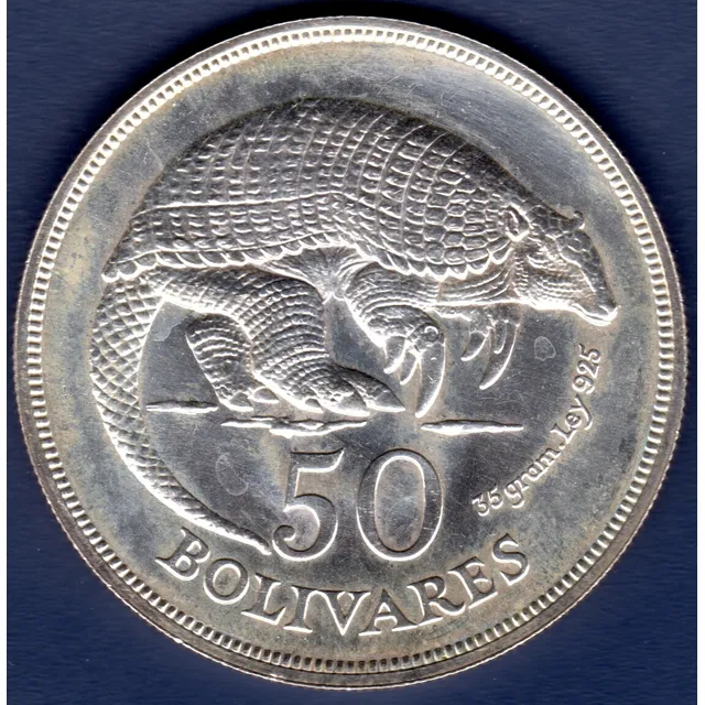 Moneda De 50 Bolívares De 1975 Fauna Armadillo Estándar