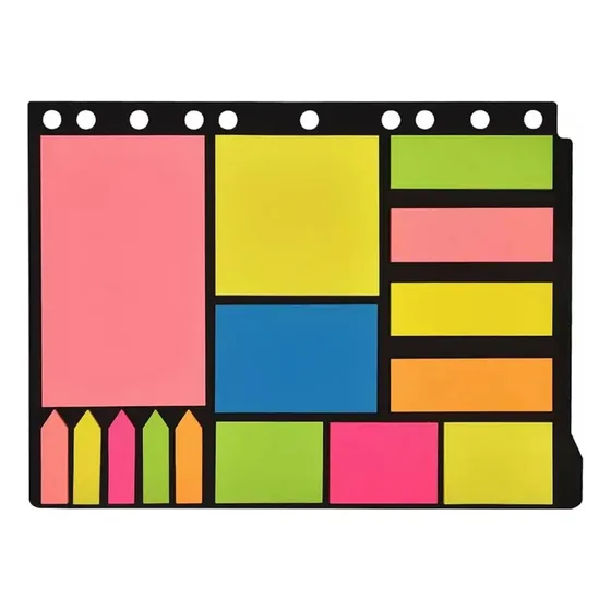 Block Notas Adhesivas Post It Libreta Archivo Con Agujeros