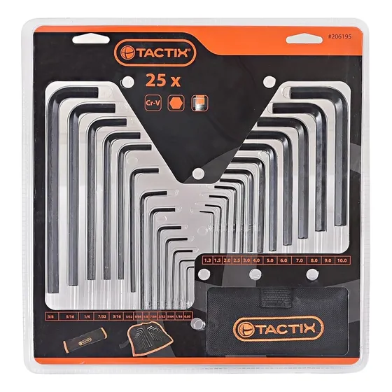 Juego De Llaves Allen 25 Piezas En Mm Y PuLG Tactix 206195