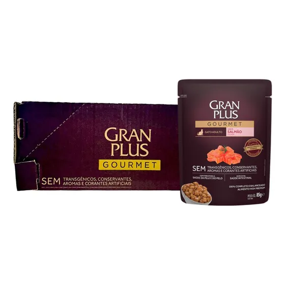 Sachê Para Gatos Adultos Salmão Caixa C/ 18un X 85g Granplus