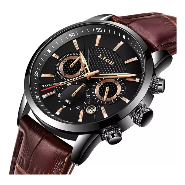 Reloj Lige Negro O Plata Correa En Piel.nuevo, Original, $40