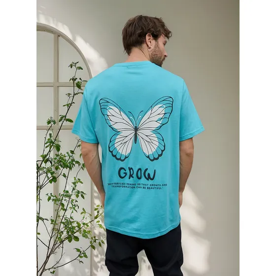 Remera Oversize Hombre Cara Cruz Jeans Estampa Bordado Grow