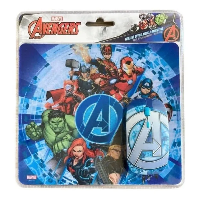 Mouse Óptico Marvel Inalámbrico Avengers Color Azul