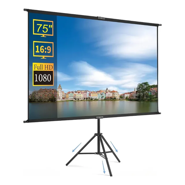 Telon 75 Pulgadas Para Proyector Video Beam Con Tripode 2mts