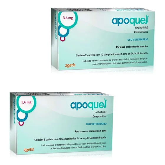 Kit 2 Apoquel Dermatológico 3,6 Mg - 20 Comp