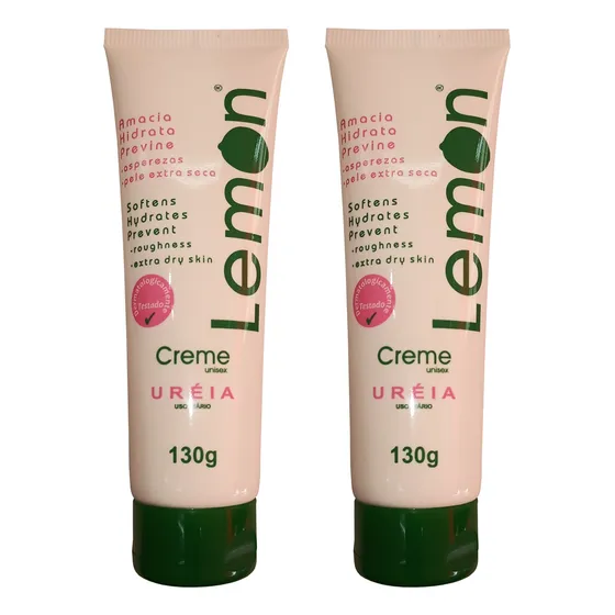 Kit 2 Creme De Uréia Para Pele Seca E Áspera Lemon 130g
