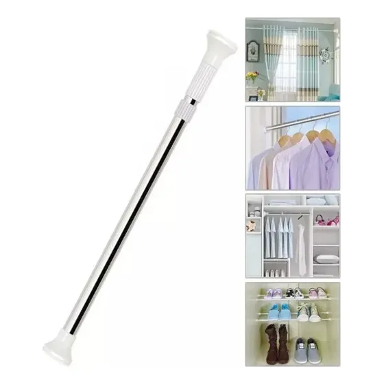 Barra Cortina Baño Ducha Extensible 140-260cm Acero Cromada