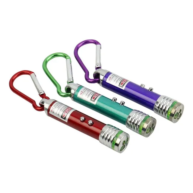 Llavero Puntero Láser Led Luz Uv Detector Billete 2 Unidades