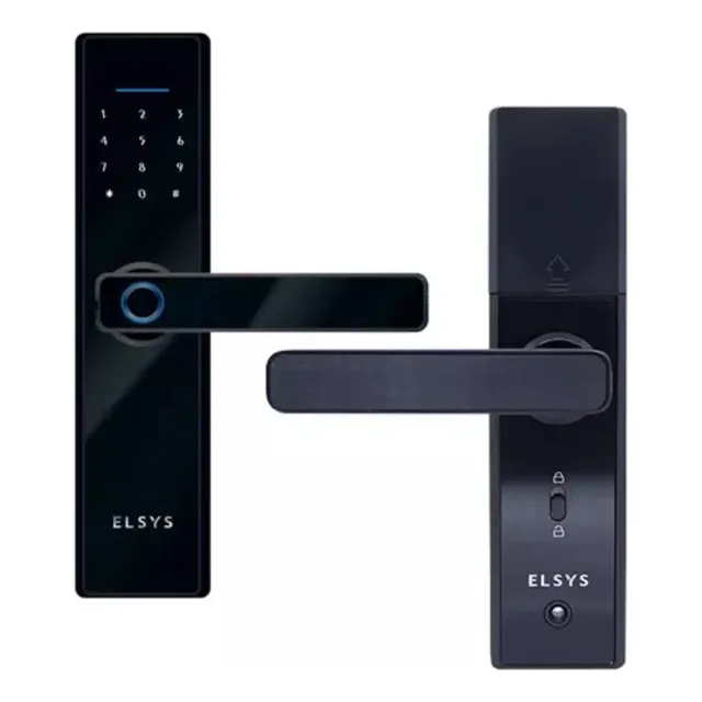 Fechadura Digital De Embutir Com Biometria E Senha Esf-de2000b Preta...
