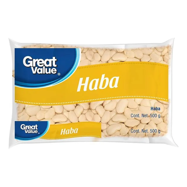 3 Pza Bolsa De Habas Peladas Great Value 500 G