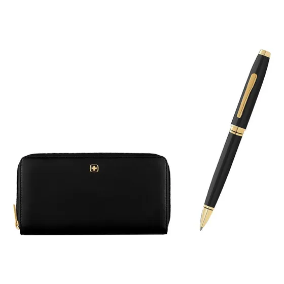 Billetera De Mujer, Wenger + Bolígrafo Cross 
