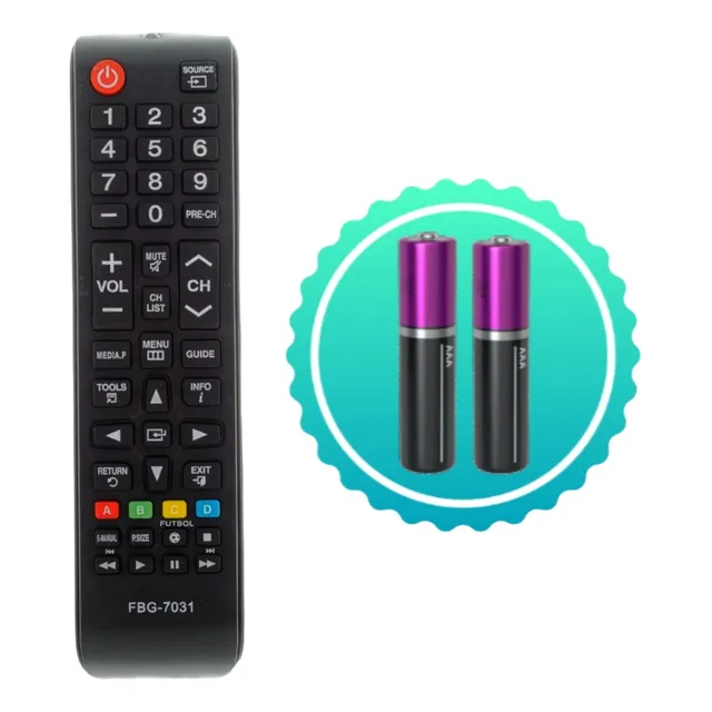 Controle Compatível Tv Samsung Tecla Menu Futebol + Pilhas