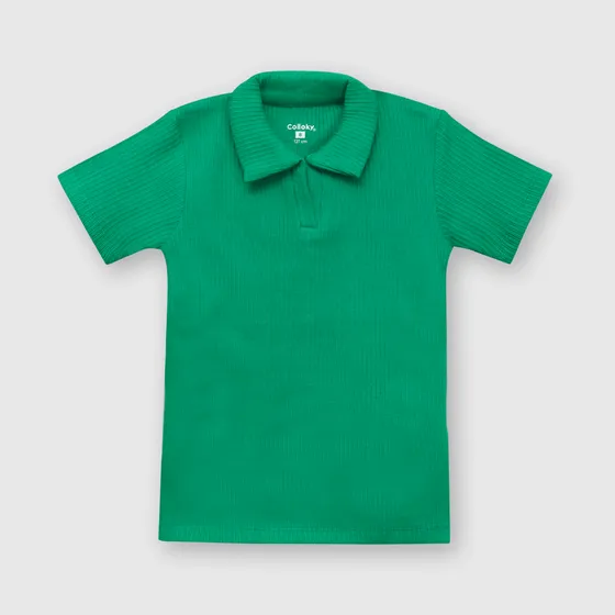 Polo De Niña Ajustada Verde Colloky