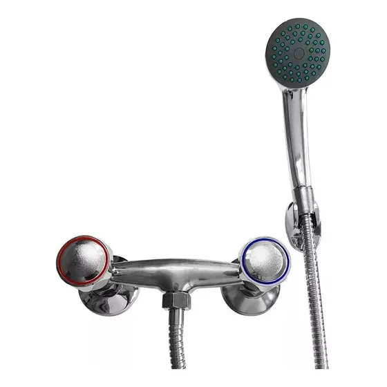 Kit Llave Tina Doble Comando + Ducha Telefono Y Manguera