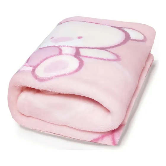 Manta Bebe Menina Cobertor Antialérgico Microfibra Macio Cor Rosa Estampa Ursa Ursinha Sofy Passeio Frio Recém-Nascido
