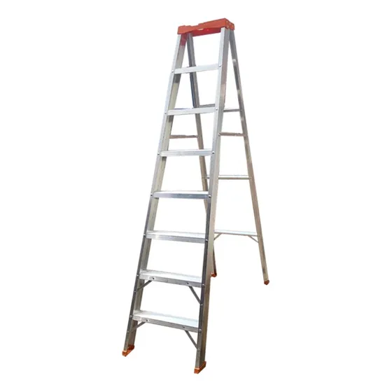 Escalera Tijera 7 Peldaños 8 Pasos Con Tapa Plástica 240cm