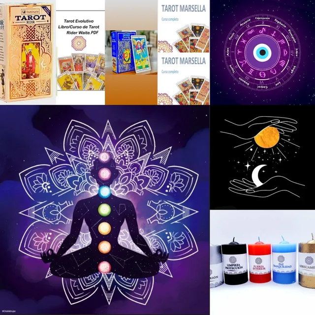 Super Kit Inicial Tarot Rider Marsella Iluminarte Paño Velon