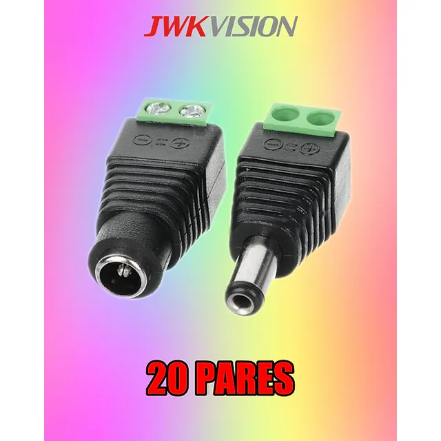Conectores Dc Macho Y Hembra En Pares - 20 Unidades Jwk