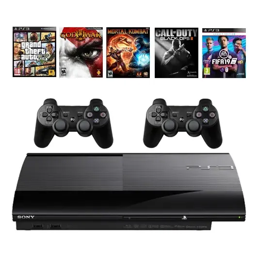 Ps3 Playstation 3 + 47 Jogos + 2 Controles + Nf-e E Garantia