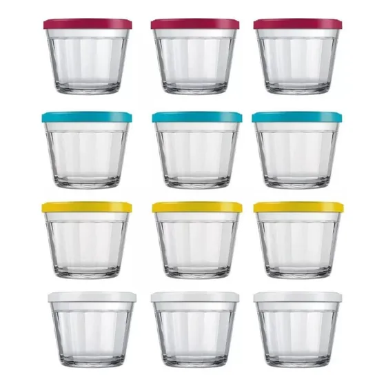 Tigela Americano C/ Tampa 350ml - Kit 12 Unidades