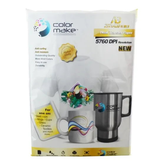 Papel Para Sublimacion A3 100 Hojas Colormake Alta Calidad
