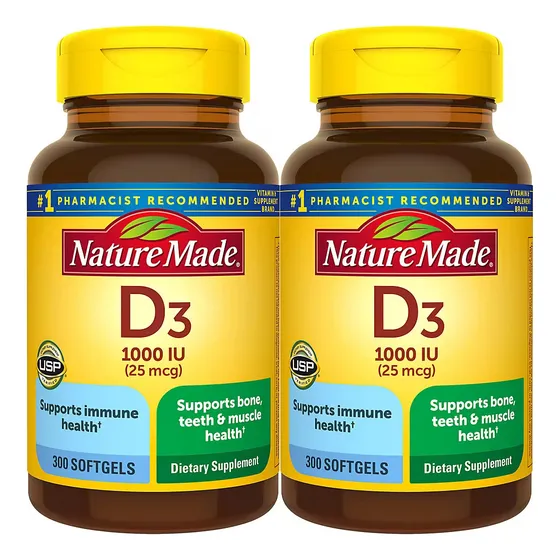 Kit 2 De 300 Cápsulas Blandas De Vitamina D3 De 1000 Ui De N