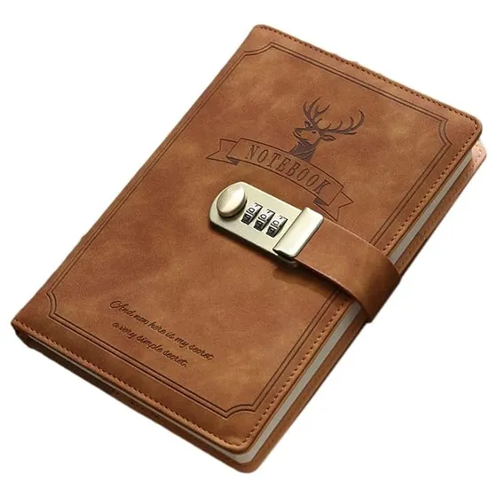 A5 Libro De Contraseñas Diario Vintage Cuaderno Con Candado