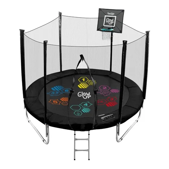 Cama elástica GlowUp Limited Edition R6053 con diámetro de 3.05 m con ancho de 3.05 m y largo de 3.05 m de color negra