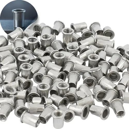 Rivet Nut Tool Drill Adapter Kit – Includes M3/M5/M6/M8/M10 Nuts, Electric Riveter For Metal, Sheet, And License Plates