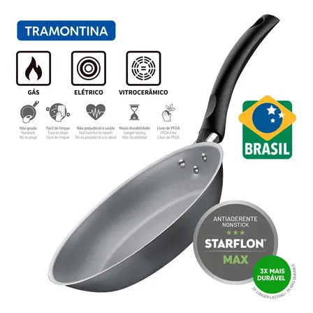 Frigideira Em Alumínio Antiaderente 22cm 1l Turim Tramontina Cor Chumbo