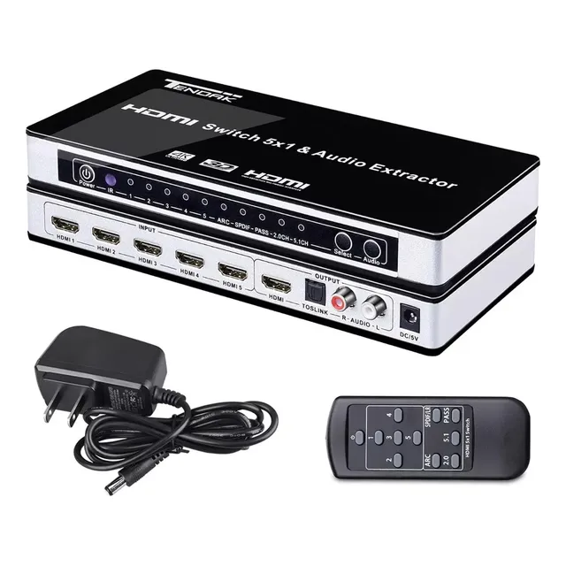 Conmutador Hdmi Multipuerto 4k Extractor De Audio Hdmi Conmu