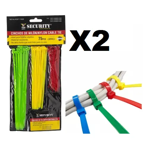 Tirraje Paquete 75 Pcs Amarre Plastico Tirrap Cable Tiewrap