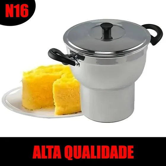 Cuscuzeiro Cinza 16cm Alumínio Antiaderente 1L Utiltop Panela
